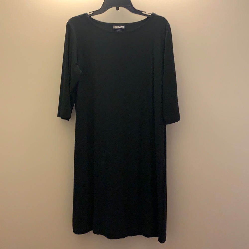 Lands’ End‎ Petite Black Shift Dress Women’s Medium 10–12
